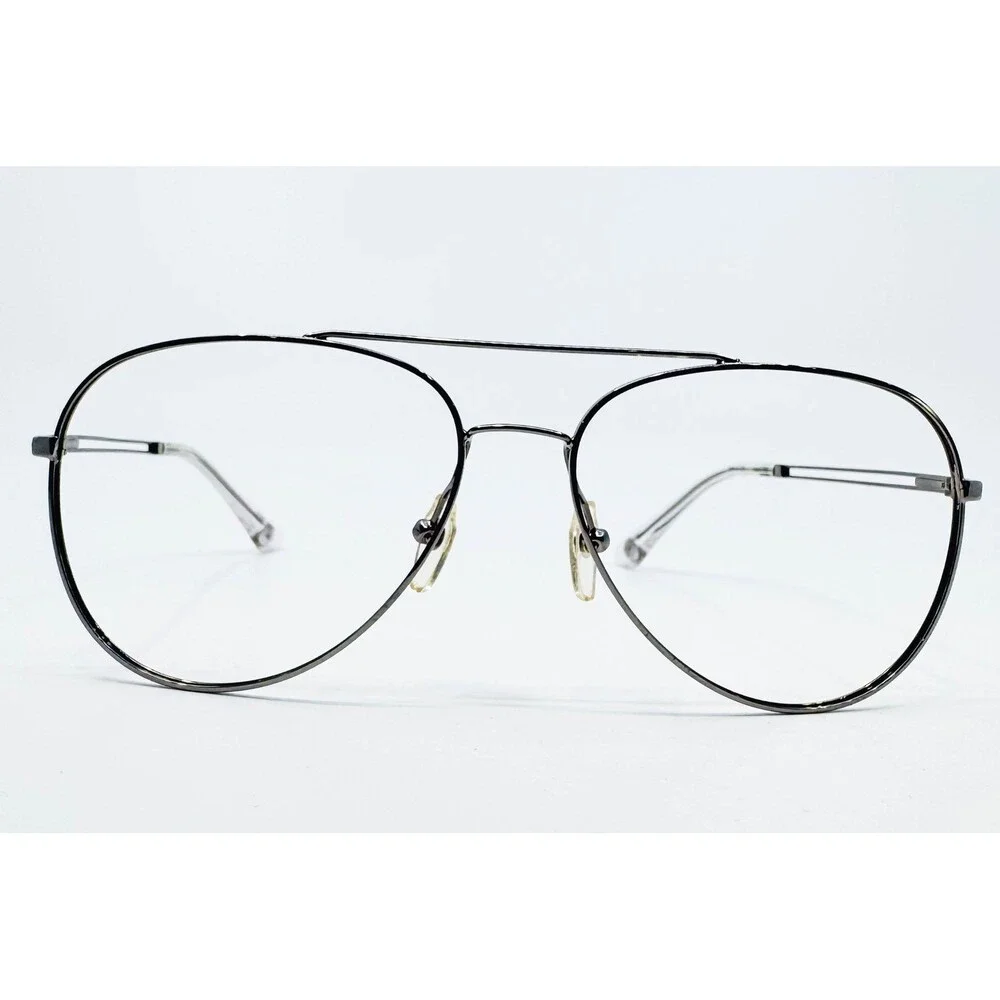 Horien Eyeglasses Frames Mens Gunmetal Aviator N6259 P03 59-15-135